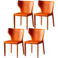 Kitchen Leather Dining Chair 32"H Wingback Side Chair with Metal 4 Legs Orange 4 Piece Set Clearhalo ' kitchen&dining_furn' 'Dining Chairs' 'Dining Tables & Seating' 'dining_chair' 'furn' 'furn_dining_chair' 'Furniture' 'furniture_dining_chair' 'Kitchen & Dining Furniture' 'kitchen' 3565641