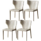Kitchen Leather Dining Chair 32"H Wingback Side Chair with Metal 4 Legs Off-White 4 Piece Set Clearhalo ' kitchen&dining_furn' 'Dining Chairs' 'Dining Tables & Seating' 'dining_chair' 'furn' 'furn_dining_chair' 'Furniture' 'furniture_dining_chair' 'Kitchen & Dining Furniture' 'kitchen' 3565644