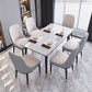 Modern White Slate Rectangular Dining Table Set with Four-leg Rubber Wood Base Clearhalo 'Dining Room Sets' 'Dining Tables & Seating' 'dining_room_set' 'furn' 'furn_dining_room_set' 'Furniture' 'furniture_dining_room_set' 'Kitchen & Dining Furniture' 'kitchen&dining_furn' 'kitchen' 3565661