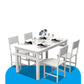 Modern Style MDF Dining Table Set Rectangular Dining Table with Metal Base Clearhalo 'Dining Room Sets' 'Dining Tables & Seating' 'dining_room_set' 'furn' 'furn_dining_room_set' 'Furniture' 'furniture_dining_room_set' 'Kitchen & Dining Furniture' 'kitchen&dining_furn' 'kitchen' 3565696