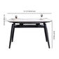 Contemporary Sintered Stone Top Dining Furniture 4 Black Legs Table Collapsible for Kitchen Clearhalo 'Dining Room Sets' 'Dining Tables & Seating' 'dining_room_set' 'furn' 'furn_dining_room_set' 'Furniture' 'furniture_dining_room_set' 'Kitchen & Dining Furniture' 'kitchen&dining_furn' 'kitchen' 3565712
