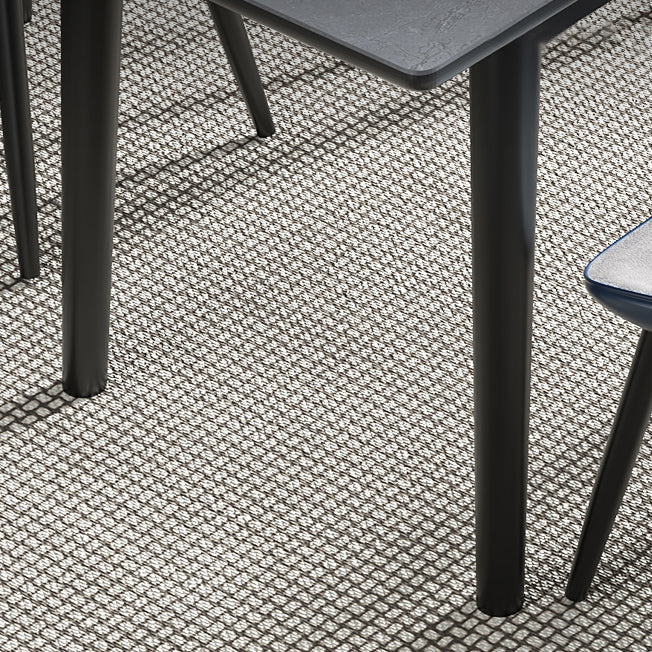 Modern Collapsible Sintered Stone Dining Room Table with 4 Metal Legs for Kitchen Dining Set Clearhalo 'Dining Room Sets' 'Dining Tables & Seating' 'dining_room_set' 'furn' 'furn_dining_room_set' 'Furniture' 'furniture_dining_room_set' 'Kitchen & Dining Furniture' 'kitchen&dining_furn' 'kitchen' 3565748