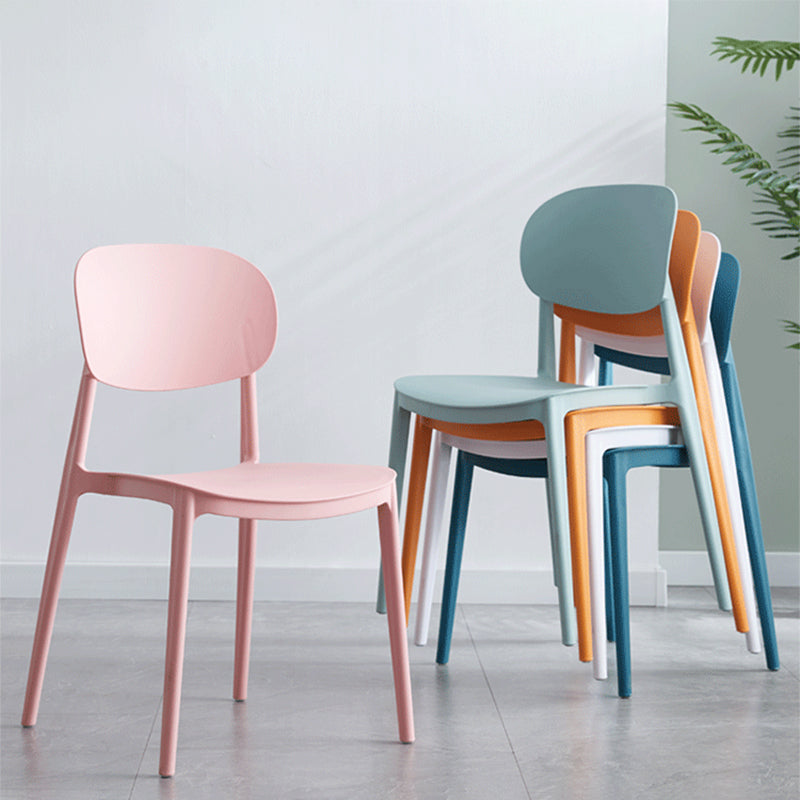Plastic Scandinavian Dining Room Chair Matte Finish Open Back Dining Side Chair Clearhalo ' kitchen&dining_furn' 'Dining Chairs' 'Dining Tables & Seating' 'dining_chair' 'furn' 'furn_dining_chair' 'Furniture' 'furniture_dining_chair' 'Kitchen & Dining Furniture' 'kitchen' 3568285