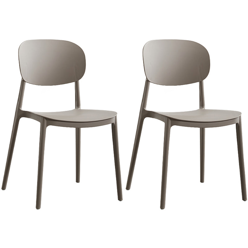 Plastic Scandinavian Dining Room Chair Matte Finish Open Back Dining Side Chair Grey 2 Piece Set Clearhalo ' kitchen&dining_furn' 'Dining Chairs' 'Dining Tables & Seating' 'dining_chair' 'furn' 'furn_dining_chair' 'Furniture' 'furniture_dining_chair' 'Kitchen & Dining Furniture' 'kitchen' 3568286