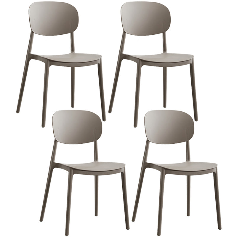 Plastic Scandinavian Dining Room Chair Matte Finish Open Back Dining Side Chair Grey 4 Piece Set Clearhalo ' kitchen&dining_furn' 'Dining Chairs' 'Dining Tables & Seating' 'dining_chair' 'furn' 'furn_dining_chair' 'Furniture' 'furniture_dining_chair' 'Kitchen & Dining Furniture' 'kitchen' 3568287