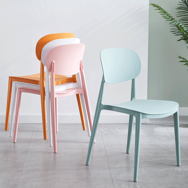 Plastic Scandinavian Dining Room Chair Matte Finish Open Back Dining Side Chair Clearhalo ' kitchen&dining_furn' 'Dining Chairs' 'Dining Tables & Seating' 'dining_chair' 'furn' 'furn_dining_chair' 'Furniture' 'furniture_dining_chair' 'Kitchen & Dining Furniture' 'kitchen' 3568288
