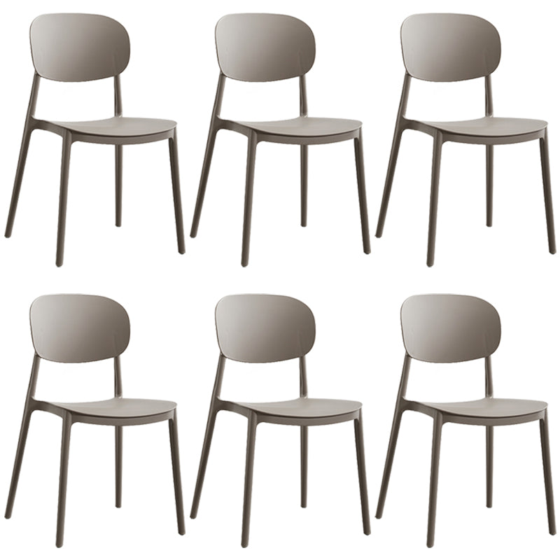 Plastic Scandinavian Dining Room Chair Matte Finish Open Back Dining Side Chair Grey 6 Piece Set Clearhalo ' kitchen&dining_furn' 'Dining Chairs' 'Dining Tables & Seating' 'dining_chair' 'furn' 'furn_dining_chair' 'Furniture' 'furniture_dining_chair' 'Kitchen & Dining Furniture' 'kitchen' 3568289