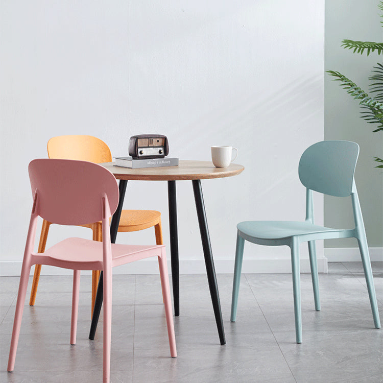 Plastic Scandinavian Dining Room Chair Matte Finish Open Back Dining Side Chair Clearhalo ' kitchen&dining_furn' 'Dining Chairs' 'Dining Tables & Seating' 'dining_chair' 'furn' 'furn_dining_chair' 'Furniture' 'furniture_dining_chair' 'Kitchen & Dining Furniture' 'kitchen' 3568291