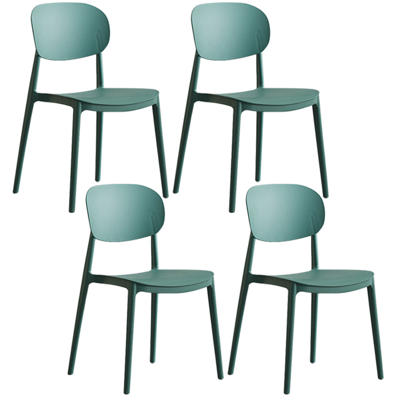 Plastic Scandinavian Dining Room Chair Matte Finish Open Back Dining Side Chair Green 4 Piece Set Clearhalo ' kitchen&dining_furn' 'Dining Chairs' 'Dining Tables & Seating' 'dining_chair' 'furn' 'furn_dining_chair' 'Furniture' 'furniture_dining_chair' 'Kitchen & Dining Furniture' 'kitchen' 3568293