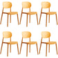 Plastic Scandinavian Dining Room Chair Matte Finish Open Back Dining Side Chair Orange 6 Piece Set Clearhalo ' kitchen&dining_furn' 'Dining Chairs' 'Dining Tables & Seating' 'dining_chair' 'furn' 'furn_dining_chair' 'Furniture' 'furniture_dining_chair' 'Kitchen & Dining Furniture' 'kitchen' 3568302