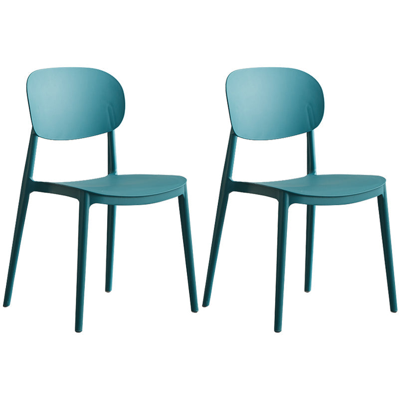 Plastic Scandinavian Dining Room Chair Matte Finish Open Back Dining Side Chair Peacock Blue 2 Piece Set Clearhalo ' kitchen&dining_furn' 'Dining Chairs' 'Dining Tables & Seating' 'dining_chair' 'furn' 'furn_dining_chair' 'Furniture' 'furniture_dining_chair' 'Kitchen & Dining Furniture' 'kitchen' 3568304