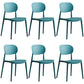 Plastic Scandinavian Dining Room Chair Matte Finish Open Back Dining Side Chair Peacock Blue 6 Piece Set Clearhalo ' kitchen&dining_furn' 'Dining Chairs' 'Dining Tables & Seating' 'dining_chair' 'furn' 'furn_dining_chair' 'Furniture' 'furniture_dining_chair' 'Kitchen & Dining Furniture' 'kitchen' 3568306