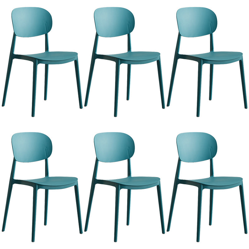 Plastic Scandinavian Dining Room Chair Matte Finish Open Back Dining Side Chair Peacock Blue 6 Piece Set Clearhalo ' kitchen&dining_furn' 'Dining Chairs' 'Dining Tables & Seating' 'dining_chair' 'furn' 'furn_dining_chair' 'Furniture' 'furniture_dining_chair' 'Kitchen & Dining Furniture' 'kitchen' 3568306