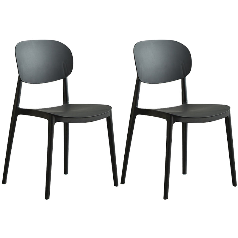 Plastic Scandinavian Dining Room Chair Matte Finish Open Back Dining Side Chair Black 2 Piece Set Clearhalo ' kitchen&dining_furn' 'Dining Chairs' 'Dining Tables & Seating' 'dining_chair' 'furn' 'furn_dining_chair' 'Furniture' 'furniture_dining_chair' 'Kitchen & Dining Furniture' 'kitchen' 3568307