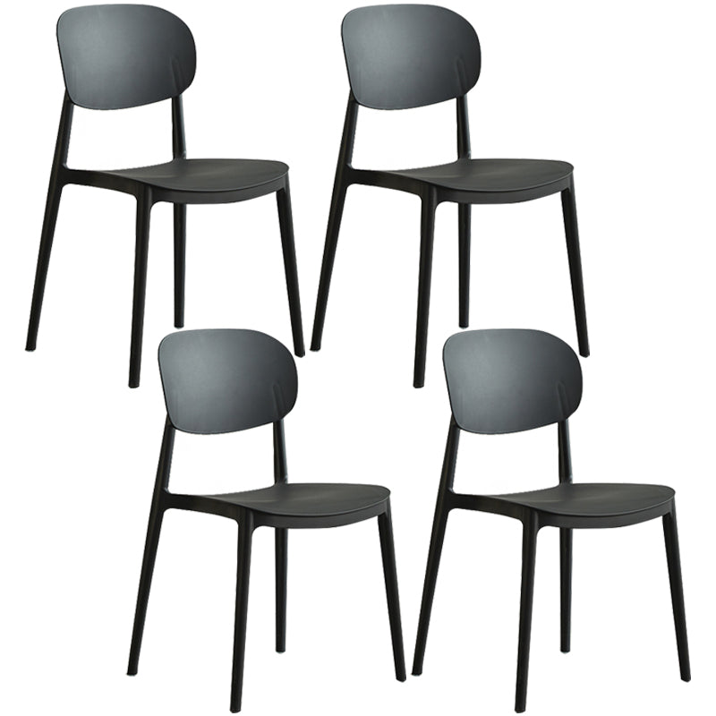 Plastic Scandinavian Dining Room Chair Matte Finish Open Back Dining Side Chair Black 4 Piece Set Clearhalo ' kitchen&dining_furn' 'Dining Chairs' 'Dining Tables & Seating' 'dining_chair' 'furn' 'furn_dining_chair' 'Furniture' 'furniture_dining_chair' 'Kitchen & Dining Furniture' 'kitchen' 3568308