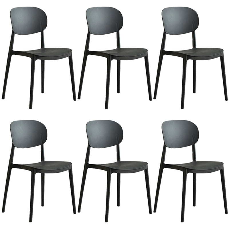 Plastic Scandinavian Dining Room Chair Matte Finish Open Back Dining Side Chair Black 6 Piece Set Clearhalo ' kitchen&dining_furn' 'Dining Chairs' 'Dining Tables & Seating' 'dining_chair' 'furn' 'furn_dining_chair' 'Furniture' 'furniture_dining_chair' 'Kitchen & Dining Furniture' 'kitchen' 3568309
