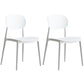 Plastic Scandinavian Dining Room Chair Matte Finish Open Back Dining Side Chair White 2 Piece Set Clearhalo ' kitchen&dining_furn' 'Dining Chairs' 'Dining Tables & Seating' 'dining_chair' 'furn' 'furn_dining_chair' 'Furniture' 'furniture_dining_chair' 'Kitchen & Dining Furniture' 'kitchen' 3568310