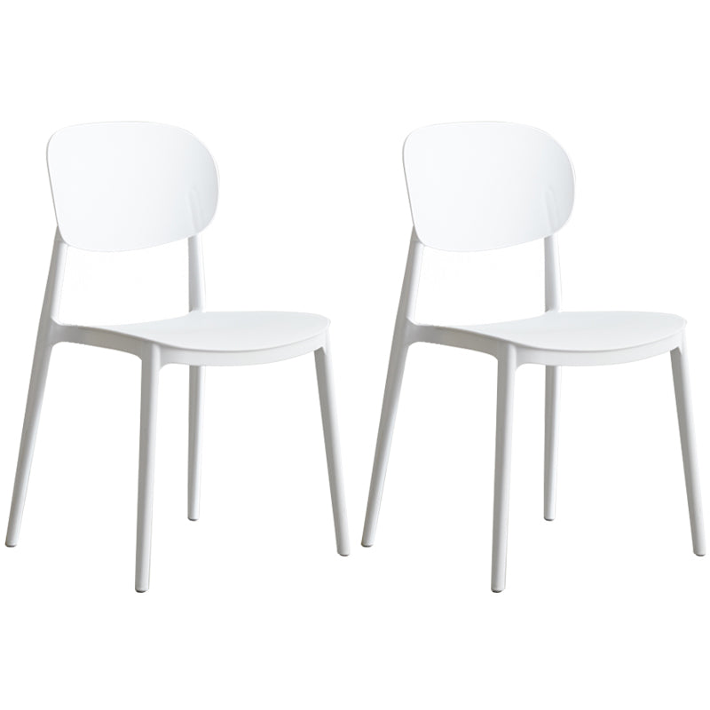 Plastic Scandinavian Dining Room Chair Matte Finish Open Back Dining Side Chair White 2 Piece Set Clearhalo ' kitchen&dining_furn' 'Dining Chairs' 'Dining Tables & Seating' 'dining_chair' 'furn' 'furn_dining_chair' 'Furniture' 'furniture_dining_chair' 'Kitchen & Dining Furniture' 'kitchen' 3568310