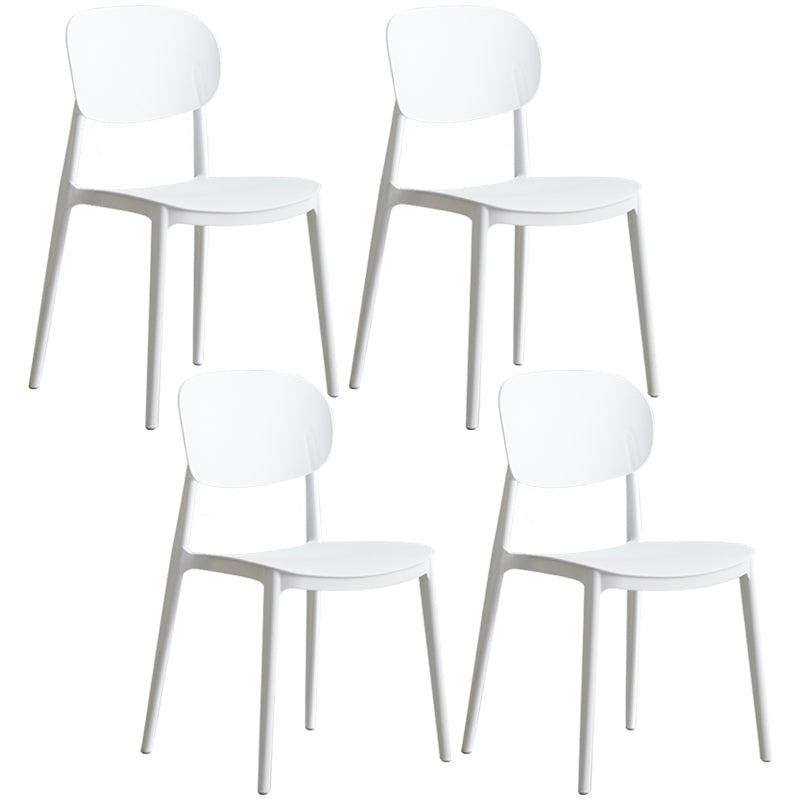 Plastic Scandinavian Dining Room Chair Matte Finish Open Back Dining Side Chair White 4 Piece Set Clearhalo ' kitchen&dining_furn' 'Dining Chairs' 'Dining Tables & Seating' 'dining_chair' 'furn' 'furn_dining_chair' 'Furniture' 'furniture_dining_chair' 'Kitchen & Dining Furniture' 'kitchen' 3568311