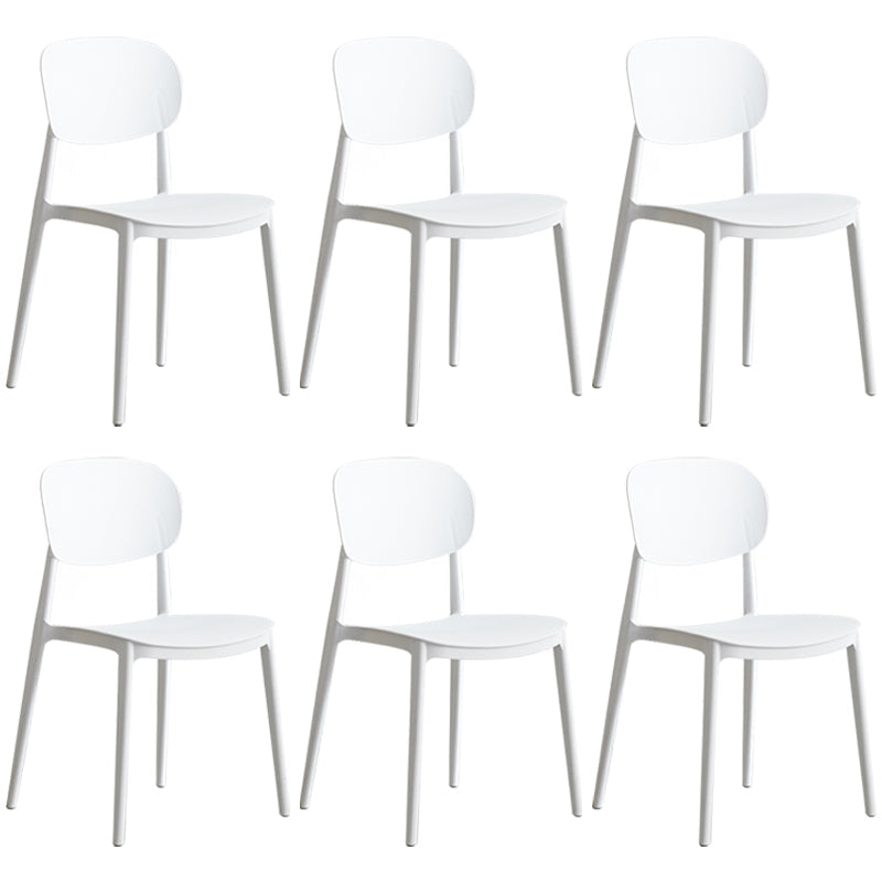 Plastic Scandinavian Dining Room Chair Matte Finish Open Back Dining Side Chair White 6 Piece Set Clearhalo ' kitchen&dining_furn' 'Dining Chairs' 'Dining Tables & Seating' 'dining_chair' 'furn' 'furn_dining_chair' 'Furniture' 'furniture_dining_chair' 'Kitchen & Dining Furniture' 'kitchen' 3568312
