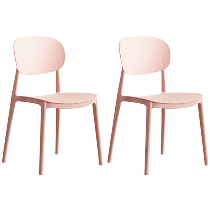 Plastic Scandinavian Dining Room Chair Matte Finish Open Back Dining Side Chair Pink 2 Piece Set Clearhalo ' kitchen&dining_furn' 'Dining Chairs' 'Dining Tables & Seating' 'dining_chair' 'furn' 'furn_dining_chair' 'Furniture' 'furniture_dining_chair' 'Kitchen & Dining Furniture' 'kitchen' 3568313