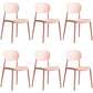 Plastic Scandinavian Dining Room Chair Matte Finish Open Back Dining Side Chair Pink 6 Piece Set Clearhalo ' kitchen&dining_furn' 'Dining Chairs' 'Dining Tables & Seating' 'dining_chair' 'furn' 'furn_dining_chair' 'Furniture' 'furniture_dining_chair' 'Kitchen & Dining Furniture' 'kitchen' 3568315