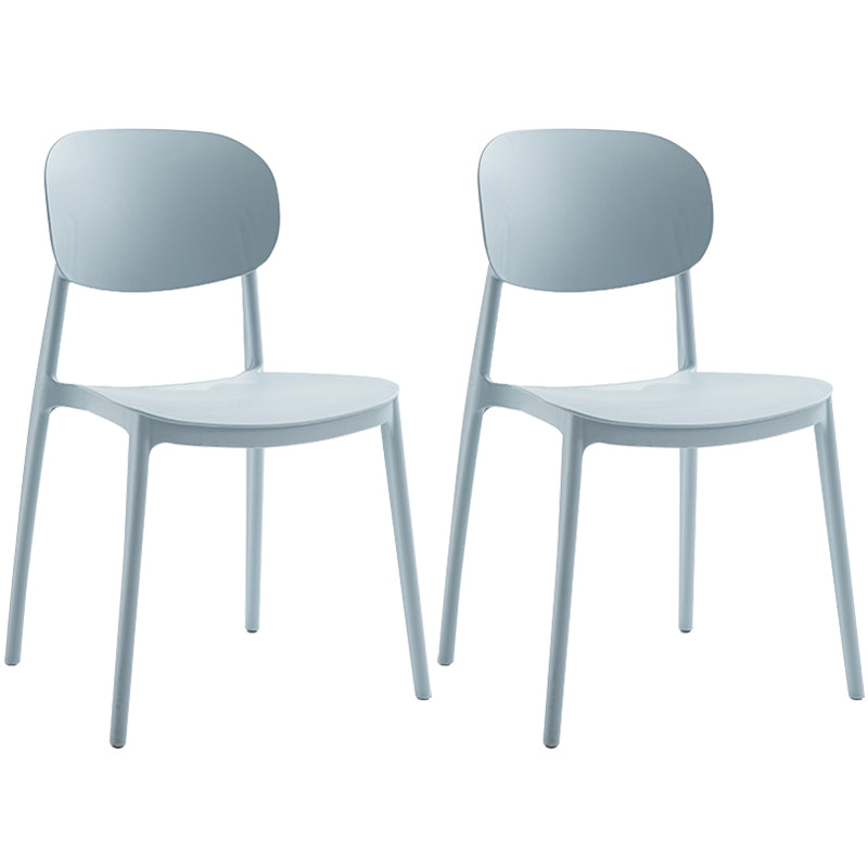 Plastic Scandinavian Dining Room Chair Matte Finish Open Back Dining Side Chair Light Gray 2 Piece Set Clearhalo ' kitchen&dining_furn' 'Dining Chairs' 'Dining Tables & Seating' 'dining_chair' 'furn' 'furn_dining_chair' 'Furniture' 'furniture_dining_chair' 'Kitchen & Dining Furniture' 'kitchen' 3568316