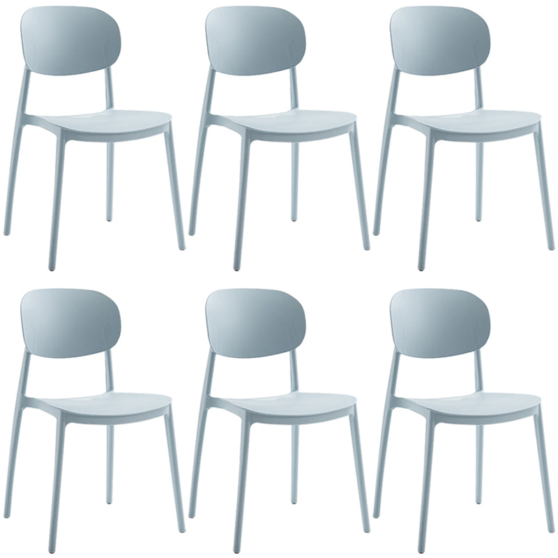 Plastic Scandinavian Dining Room Chair Matte Finish Open Back Dining Side Chair Light Gray 6 Piece Set Clearhalo ' kitchen&dining_furn' 'Dining Chairs' 'Dining Tables & Seating' 'dining_chair' 'furn' 'furn_dining_chair' 'Furniture' 'furniture_dining_chair' 'Kitchen & Dining Furniture' 'kitchen' 3568318