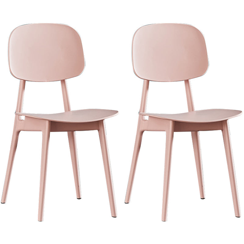 Plastic Scandinavian Dining Room Chair Matte Finish Open Back Dining Side Chair Pearl Pink 2 Piece Set Clearhalo ' kitchen&dining_furn' 'Dining Chairs' 'Dining Tables & Seating' 'dining_chair' 'furn' 'furn_dining_chair' 'Furniture' 'furniture_dining_chair' 'Kitchen & Dining Furniture' 'kitchen' 3568319