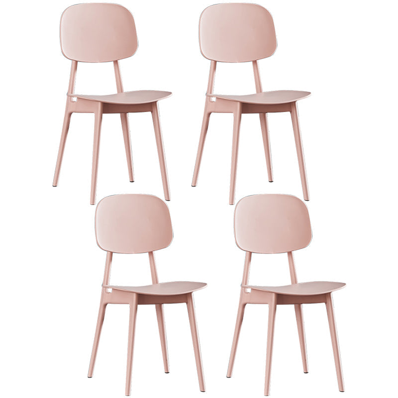 Plastic Scandinavian Dining Room Chair Matte Finish Open Back Dining Side Chair Pearl Pink 4 Piece Set Clearhalo ' kitchen&dining_furn' 'Dining Chairs' 'Dining Tables & Seating' 'dining_chair' 'furn' 'furn_dining_chair' 'Furniture' 'furniture_dining_chair' 'Kitchen & Dining Furniture' 'kitchen' 3568320