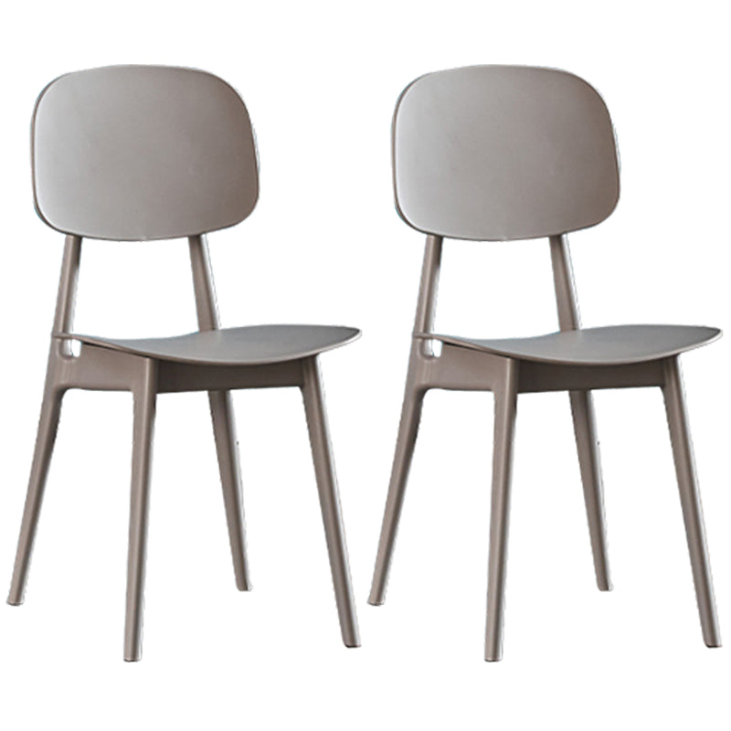 Plastic Scandinavian Dining Room Chair Matte Finish Open Back Dining Side Chair Silver Gray 2 Piece Set Clearhalo ' kitchen&dining_furn' 'Dining Chairs' 'Dining Tables & Seating' 'dining_chair' 'furn' 'furn_dining_chair' 'Furniture' 'furniture_dining_chair' 'Kitchen & Dining Furniture' 'kitchen' 3568322