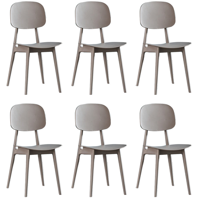 Plastic Scandinavian Dining Room Chair Matte Finish Open Back Dining Side Chair Silver Gray 6 Piece Set Clearhalo ' kitchen&dining_furn' 'Dining Chairs' 'Dining Tables & Seating' 'dining_chair' 'furn' 'furn_dining_chair' 'Furniture' 'furniture_dining_chair' 'Kitchen & Dining Furniture' 'kitchen' 3568324