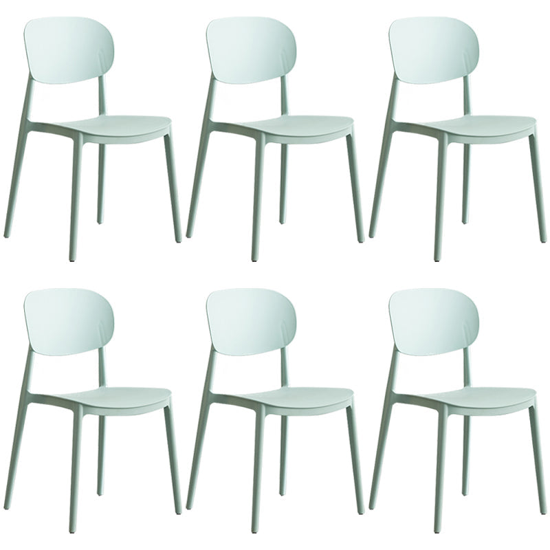 Plastic Scandinavian Dining Room Chair Matte Finish Open Back Dining Side Chair Yellow-Green 6 Piece Set Clearhalo ' kitchen&dining_furn' 'Dining Chairs' 'Dining Tables & Seating' 'dining_chair' 'furn' 'furn_dining_chair' 'Furniture' 'furniture_dining_chair' 'Kitchen & Dining Furniture' 'kitchen' 3568327