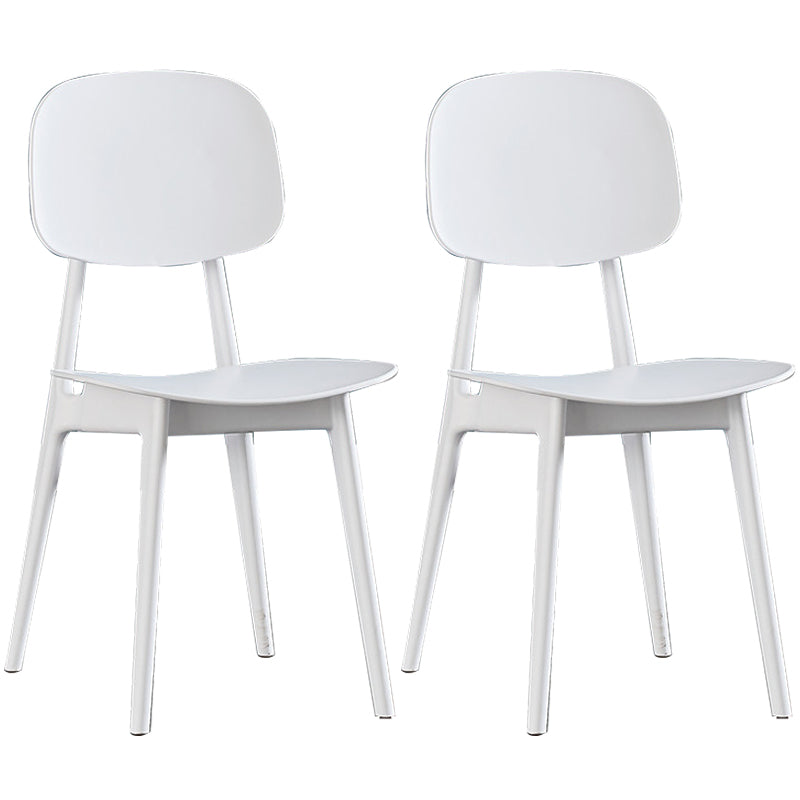 Plastic Scandinavian Dining Room Chair Matte Finish Open Back Dining Side Chair Gloss White 2 Piece Set Clearhalo ' kitchen&dining_furn' 'Dining Chairs' 'Dining Tables & Seating' 'dining_chair' 'furn' 'furn_dining_chair' 'Furniture' 'furniture_dining_chair' 'Kitchen & Dining Furniture' 'kitchen' 3568328