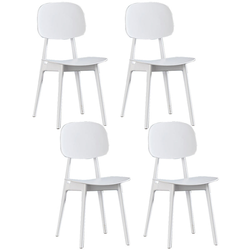 Plastic Scandinavian Dining Room Chair Matte Finish Open Back Dining Side Chair Gloss White 4 Piece Set Clearhalo ' kitchen&dining_furn' 'Dining Chairs' 'Dining Tables & Seating' 'dining_chair' 'furn' 'furn_dining_chair' 'Furniture' 'furniture_dining_chair' 'Kitchen & Dining Furniture' 'kitchen' 3568329