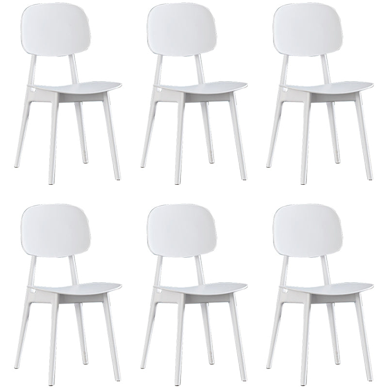 Plastic Scandinavian Dining Room Chair Matte Finish Open Back Dining Side Chair Gloss White 6 Piece Set Clearhalo ' kitchen&dining_furn' 'Dining Chairs' 'Dining Tables & Seating' 'dining_chair' 'furn' 'furn_dining_chair' 'Furniture' 'furniture_dining_chair' 'Kitchen & Dining Furniture' 'kitchen' 3568330