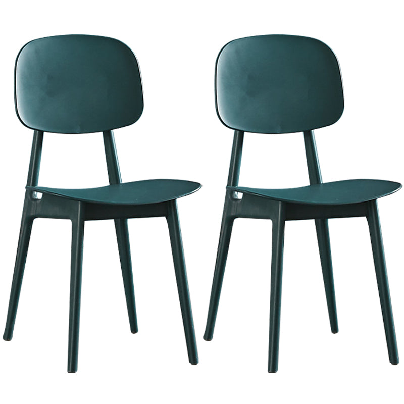 Plastic Scandinavian Dining Room Chair Matte Finish Open Back Dining Side Chair Dark Green 2 Piece Set Clearhalo ' kitchen&dining_furn' 'Dining Chairs' 'Dining Tables & Seating' 'dining_chair' 'furn' 'furn_dining_chair' 'Furniture' 'furniture_dining_chair' 'Kitchen & Dining Furniture' 'kitchen' 3568331