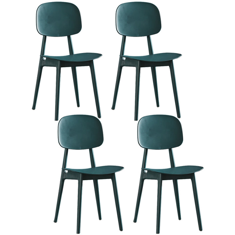 Plastic Scandinavian Dining Room Chair Matte Finish Open Back Dining Side Chair Dark Green 4 Piece Set Clearhalo ' kitchen&dining_furn' 'Dining Chairs' 'Dining Tables & Seating' 'dining_chair' 'furn' 'furn_dining_chair' 'Furniture' 'furniture_dining_chair' 'Kitchen & Dining Furniture' 'kitchen' 3568332