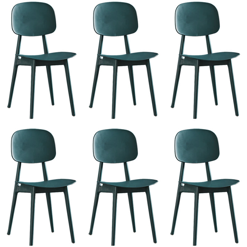 Plastic Scandinavian Dining Room Chair Matte Finish Open Back Dining Side Chair Dark Green 6 Piece Set Clearhalo ' kitchen&dining_furn' 'Dining Chairs' 'Dining Tables & Seating' 'dining_chair' 'furn' 'furn_dining_chair' 'Furniture' 'furniture_dining_chair' 'Kitchen & Dining Furniture' 'kitchen' 3568333