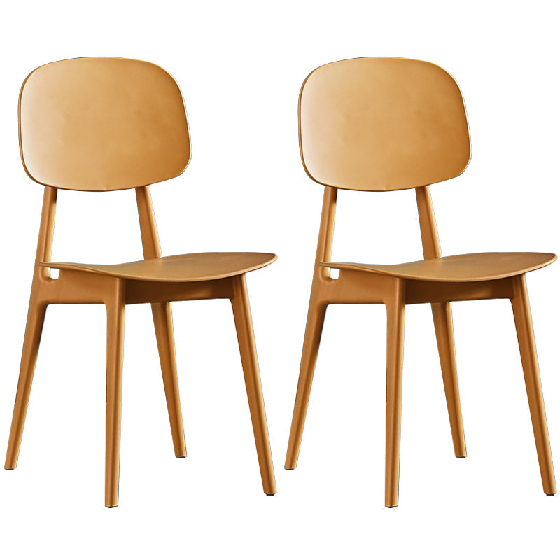 Plastic Scandinavian Dining Room Chair Matte Finish Open Back Dining Side Chair Ginger 2 Piece Set Clearhalo ' kitchen&dining_furn' 'Dining Chairs' 'Dining Tables & Seating' 'dining_chair' 'furn' 'furn_dining_chair' 'Furniture' 'furniture_dining_chair' 'Kitchen & Dining Furniture' 'kitchen' 3568334
