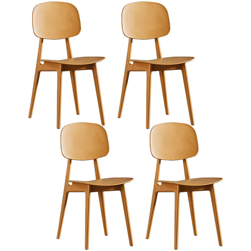 Plastic Scandinavian Dining Room Chair Matte Finish Open Back Dining Side Chair Ginger 4 Piece Set Clearhalo ' kitchen&dining_furn' 'Dining Chairs' 'Dining Tables & Seating' 'dining_chair' 'furn' 'furn_dining_chair' 'Furniture' 'furniture_dining_chair' 'Kitchen & Dining Furniture' 'kitchen' 3568335
