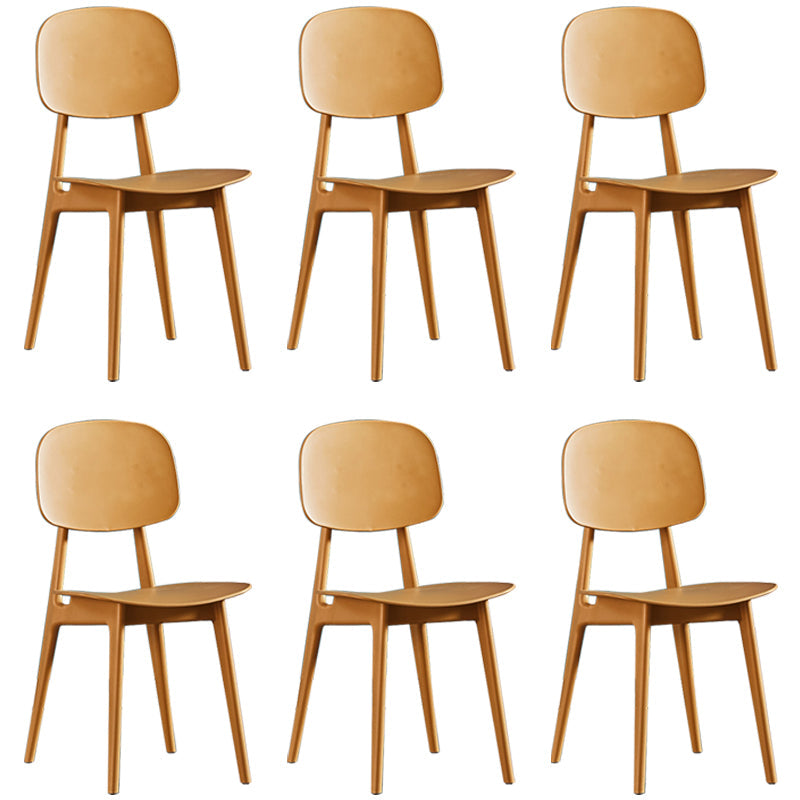 Plastic Scandinavian Dining Room Chair Matte Finish Open Back Dining Side Chair Ginger 6 Piece Set Clearhalo ' kitchen&dining_furn' 'Dining Chairs' 'Dining Tables & Seating' 'dining_chair' 'furn' 'furn_dining_chair' 'Furniture' 'furniture_dining_chair' 'Kitchen & Dining Furniture' 'kitchen' 3568336