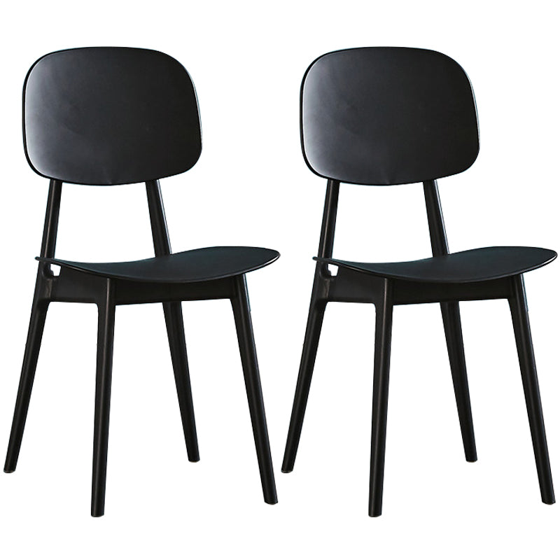 Plastic Scandinavian Dining Room Chair Matte Finish Open Back Dining Side Chair Matte Black 2 Piece Set Clearhalo ' kitchen&dining_furn' 'Dining Chairs' 'Dining Tables & Seating' 'dining_chair' 'furn' 'furn_dining_chair' 'Furniture' 'furniture_dining_chair' 'Kitchen & Dining Furniture' 'kitchen' 3568337