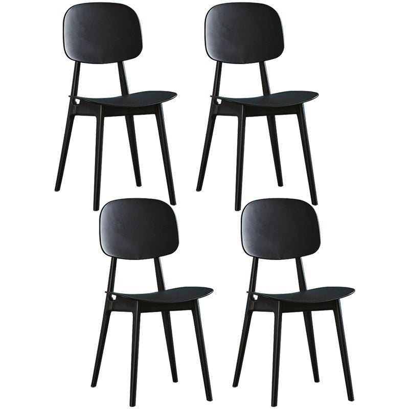 Plastic Scandinavian Dining Room Chair Matte Finish Open Back Dining Side Chair Matte Black 4 Piece Set Clearhalo ' kitchen&dining_furn' 'Dining Chairs' 'Dining Tables & Seating' 'dining_chair' 'furn' 'furn_dining_chair' 'Furniture' 'furniture_dining_chair' 'Kitchen & Dining Furniture' 'kitchen' 3568338