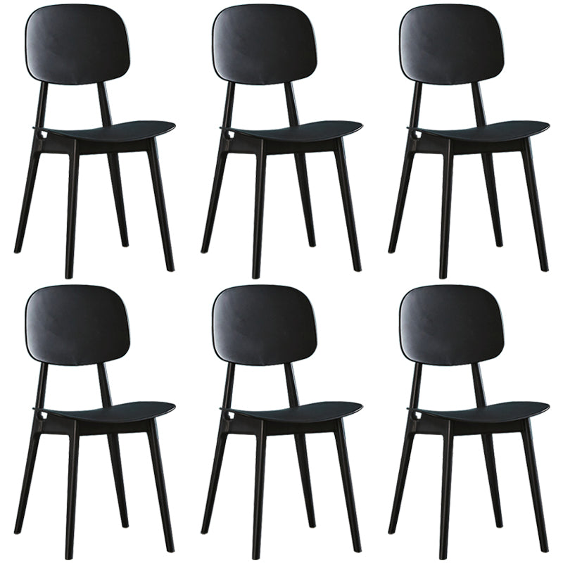 Plastic Scandinavian Dining Room Chair Matte Finish Open Back Dining Side Chair Matte Black 6 Piece Set Clearhalo ' kitchen&dining_furn' 'Dining Chairs' 'Dining Tables & Seating' 'dining_chair' 'furn' 'furn_dining_chair' 'Furniture' 'furniture_dining_chair' 'Kitchen & Dining Furniture' 'kitchen' 3568339