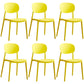 Plastic Scandinavian Dining Room Chair Matte Finish Open Back Dining Side Chair Yellow 6 Piece Set Clearhalo ' kitchen&dining_furn' 'Dining Chairs' 'Dining Tables & Seating' 'dining_chair' 'furn' 'furn_dining_chair' 'Furniture' 'furniture_dining_chair' 'Kitchen & Dining Furniture' 'kitchen' 3568342