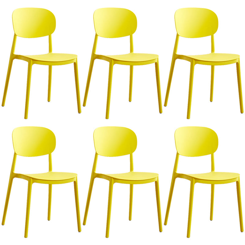 Plastic Scandinavian Dining Room Chair Matte Finish Open Back Dining Side Chair Yellow 6 Piece Set Clearhalo ' kitchen&dining_furn' 'Dining Chairs' 'Dining Tables & Seating' 'dining_chair' 'furn' 'furn_dining_chair' 'Furniture' 'furniture_dining_chair' 'Kitchen & Dining Furniture' 'kitchen' 3568342