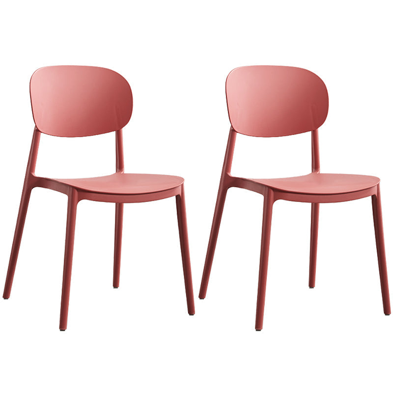 Plastic Scandinavian Dining Room Chair Matte Finish Open Back Dining Side Chair Burgundy 2 Piece Set Clearhalo ' kitchen&dining_furn' 'Dining Chairs' 'Dining Tables & Seating' 'dining_chair' 'furn' 'furn_dining_chair' 'Furniture' 'furniture_dining_chair' 'Kitchen & Dining Furniture' 'kitchen' 3568343