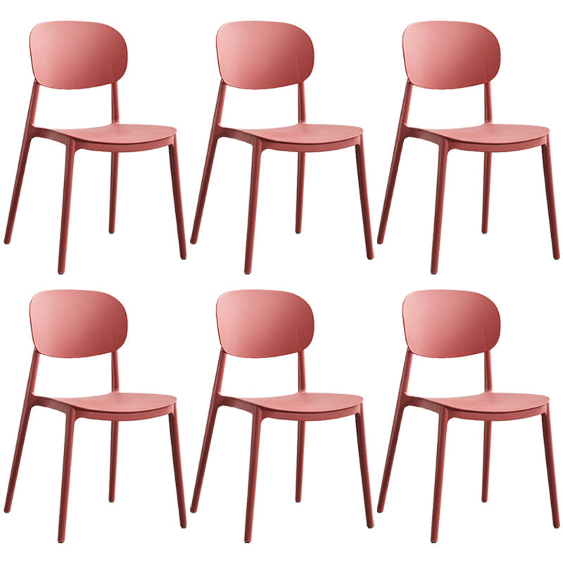 Plastic Scandinavian Dining Room Chair Matte Finish Open Back Dining Side Chair Burgundy 6 Piece Set Clearhalo ' kitchen&dining_furn' 'Dining Chairs' 'Dining Tables & Seating' 'dining_chair' 'furn' 'furn_dining_chair' 'Furniture' 'furniture_dining_chair' 'Kitchen & Dining Furniture' 'kitchen' 3568345