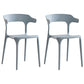 Modern Contemporary Plastic Side Chairs Multicolor Open Back Dining Chairs Grey 2 Piece Set Clearhalo ' kitchen&dining_furn' 'Dining Chairs' 'Dining Tables & Seating' 'dining_chair' 'furn' 'furn_dining_chair' 'Furniture' 'furniture_dining_chair' 'Kitchen & Dining Furniture' 'kitchen' 3573672